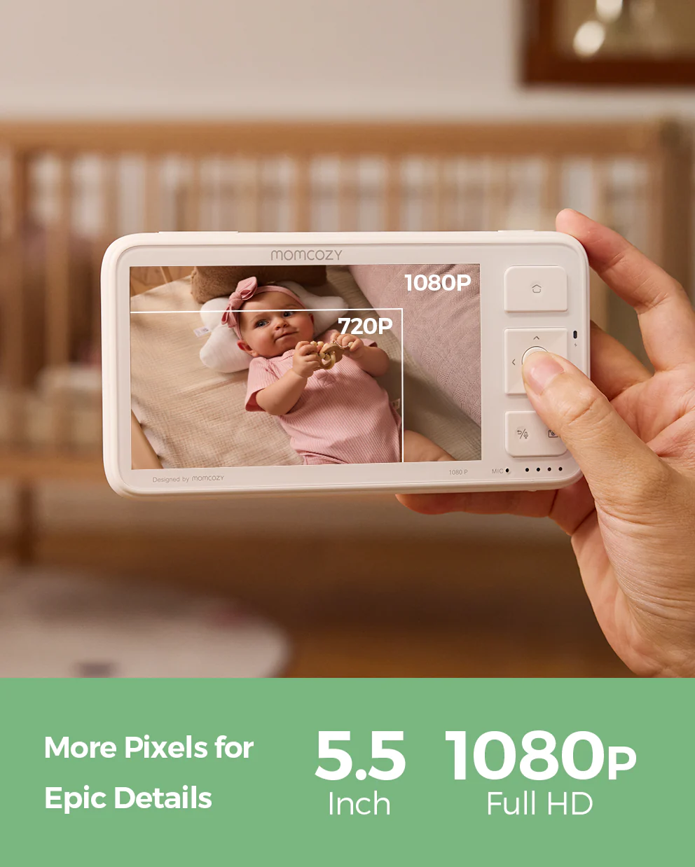 Momcozy 5,5-Zoll Voll HD Video Babyphone - BM03 - Image 4