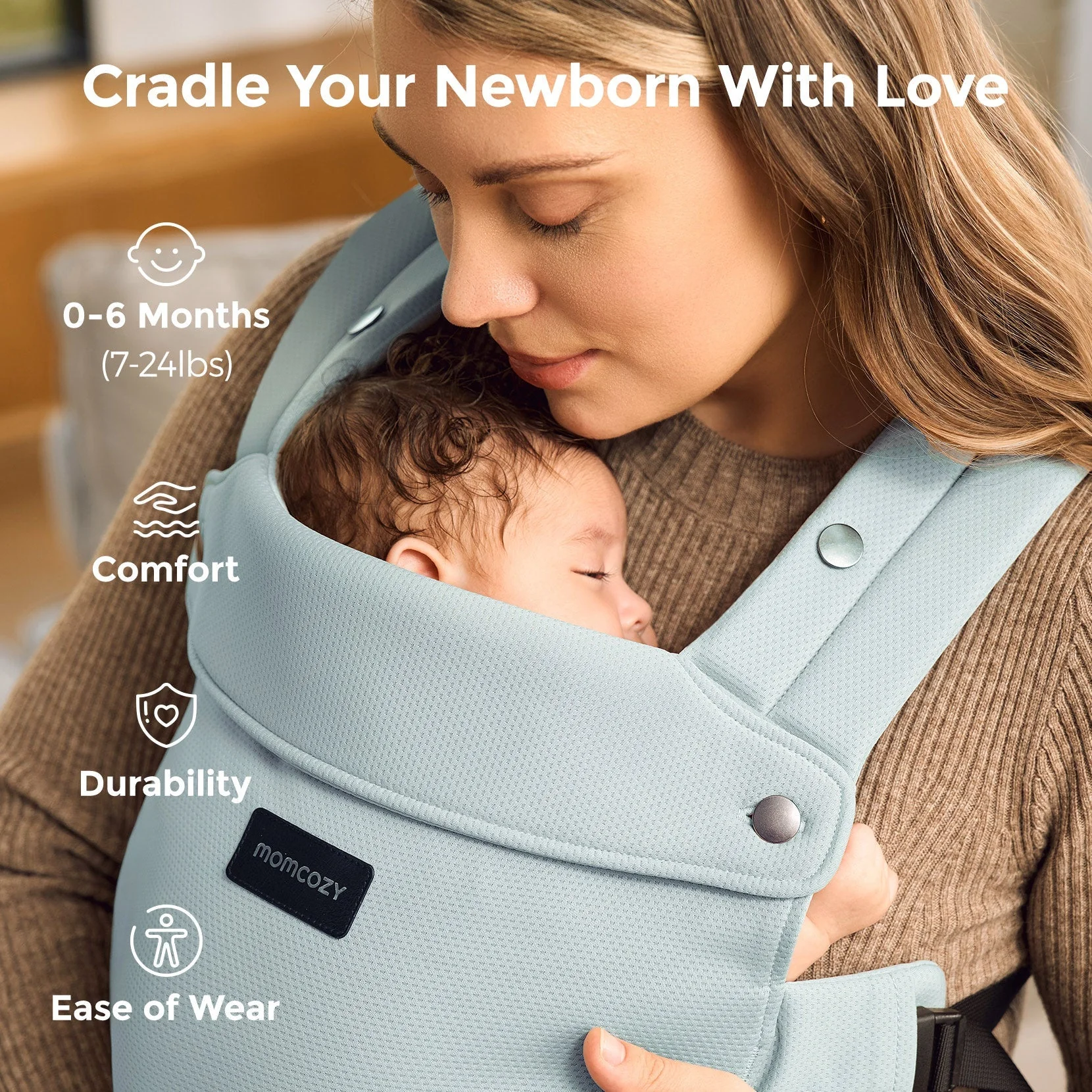 Momcozy WeeSnug Babytrage für Neugeborene - Image 9