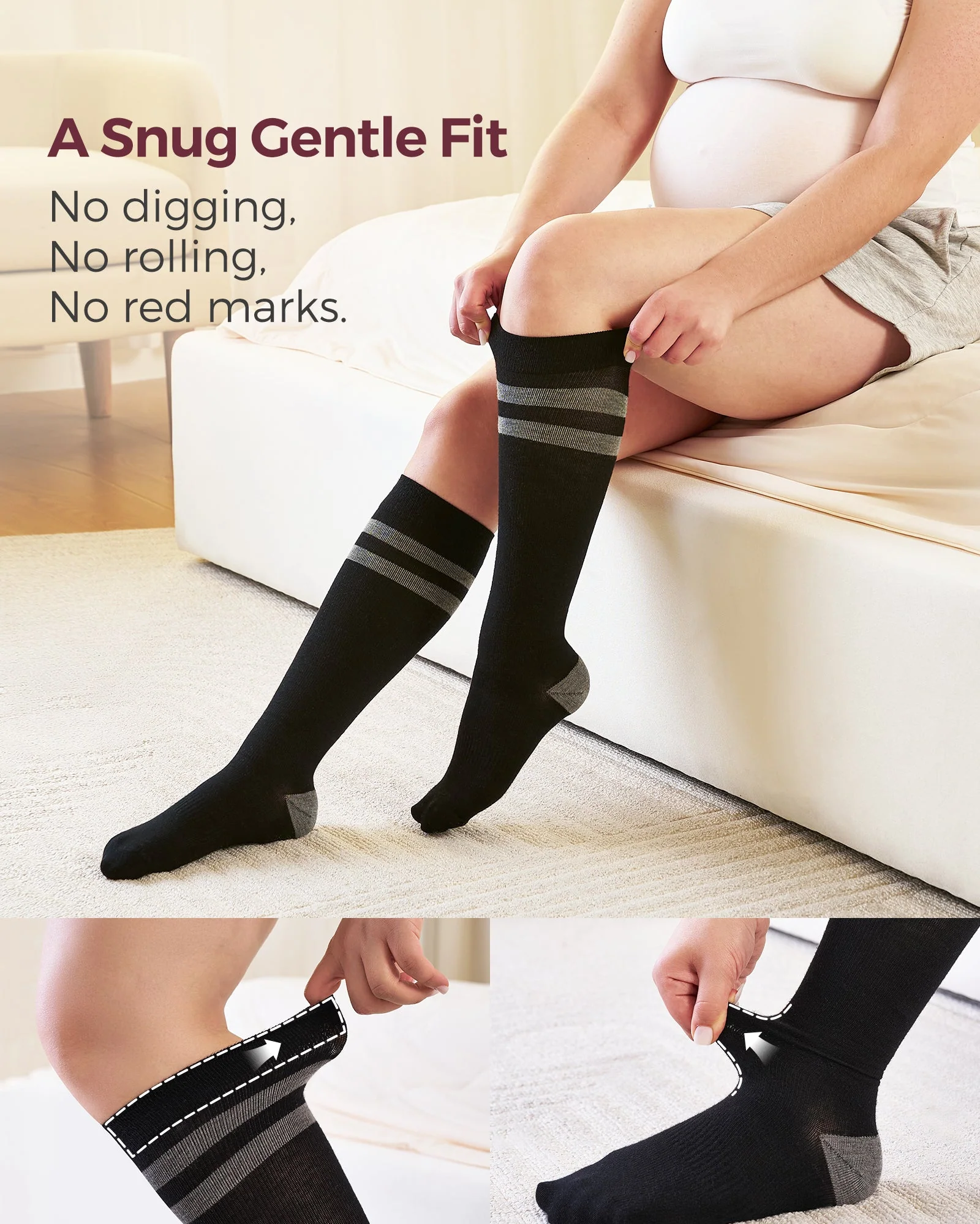Momcozy Kompressionssocken für Schwangere, 2er Pack 15-20 mmHg - Image 18